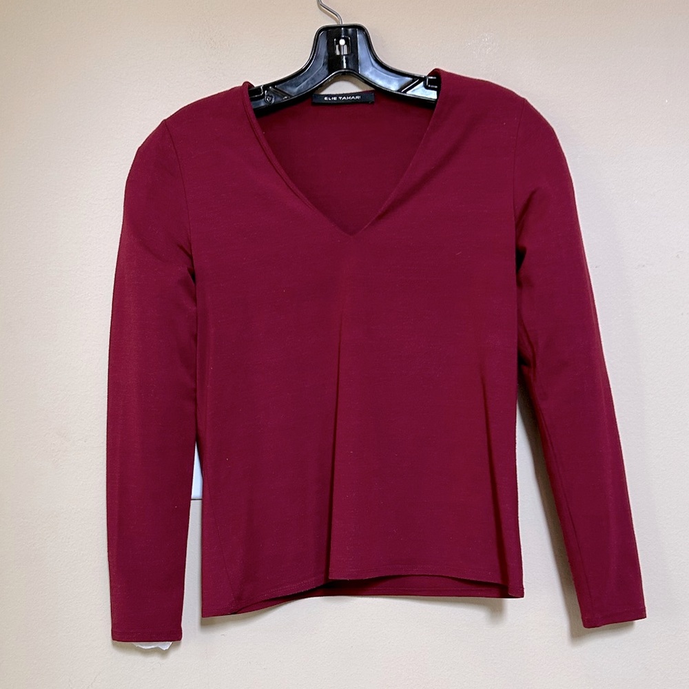 DKNY Petite - Long Sleeve Black Top - P/S